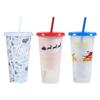 Christmas Color Changing Cups Tumbler with Lid Straw Reusable Cups Coffee Cup Travel Water Tumbler 3 Styles for Children