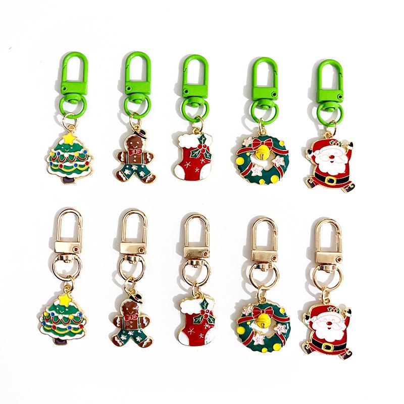 Santa Claus Tree Keychain Women's Ornament: Christmas Pendant for Car, Backpack, or Small Gift
