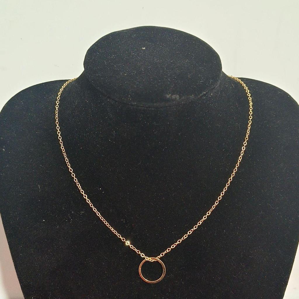 Trendy European & American Minimalist Metal Circle Pendant Necklace for Women