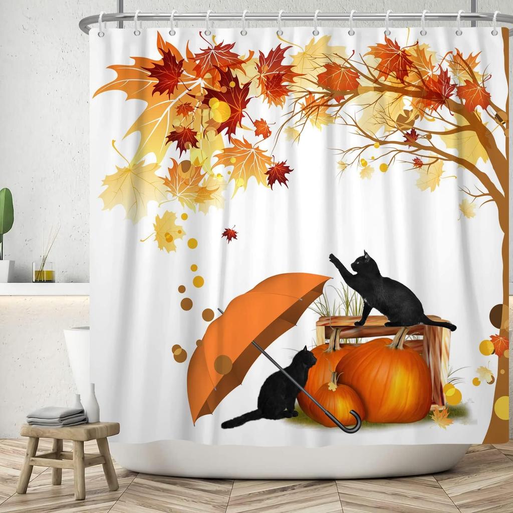 Simple Dandelion Shower Curtain Black White Plant Waterproof Note Bathroom Curtain Simple Bathtub Decoration