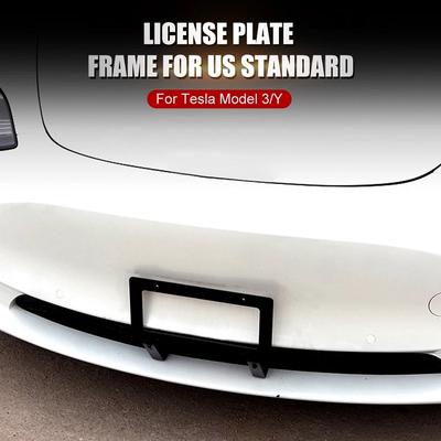 License Plate  Aluminum AlloyFrame Punch-Free Licence Plate Bracket Rust-Proof  For Tesla Model 3/Y Fit For USA Standard