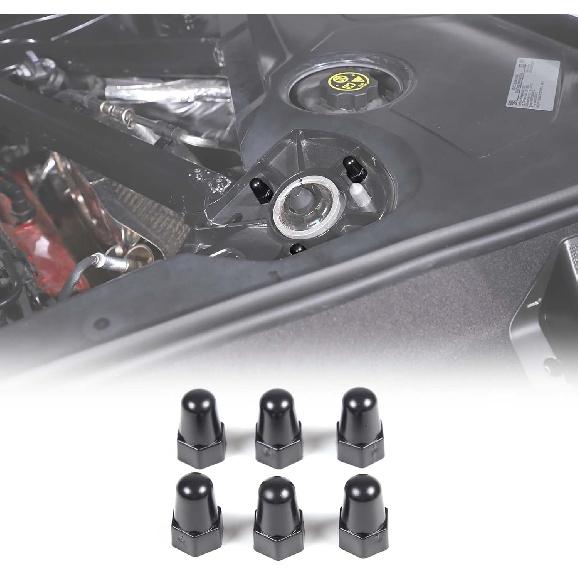 

Rear Engine Strut Tower Screw Cover Caps for Corvette C8 Stingray Z06 2020-2025, Engine Bay Decoration Accessories (Black) чёрный