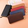 Einfache Leder Damen Geldbörse Herren Lang Reißverschluss Geldklammer Geldbörse Unisex Große Kapazität Kartenhalter Clutch