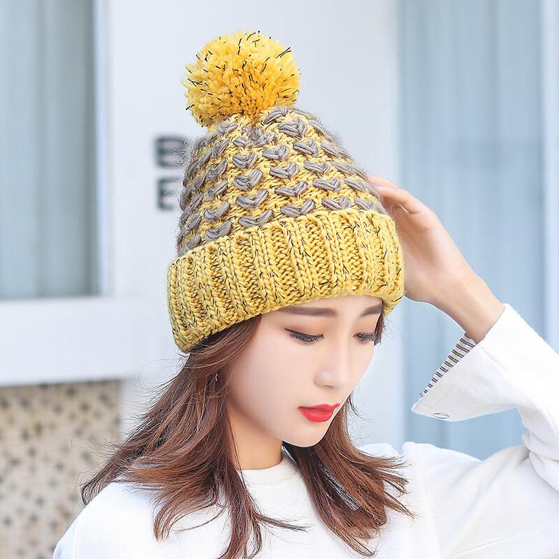 ZHENYUEQI Winter Fleece-Lined Knit Beanie One Size