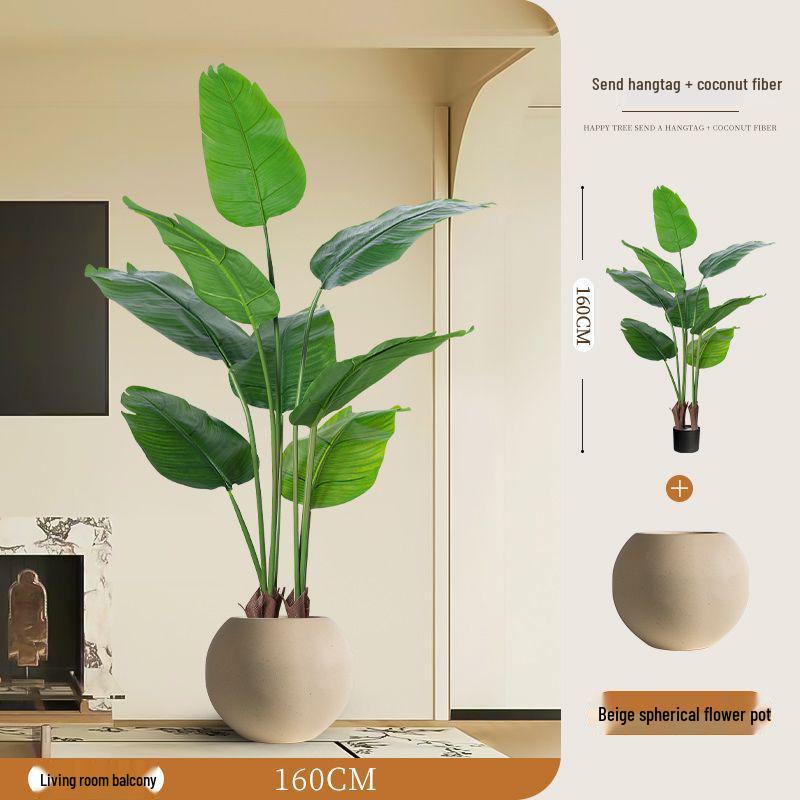 Large Faux Bird of Paradise Tree - Indoor Living Room Floor-Standing Luxury Green Plant Decor