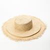 Summer new sun hat European and American simple treasure grass big burr edge beach hat spring and summer sun protection big eaves flat top straw hat