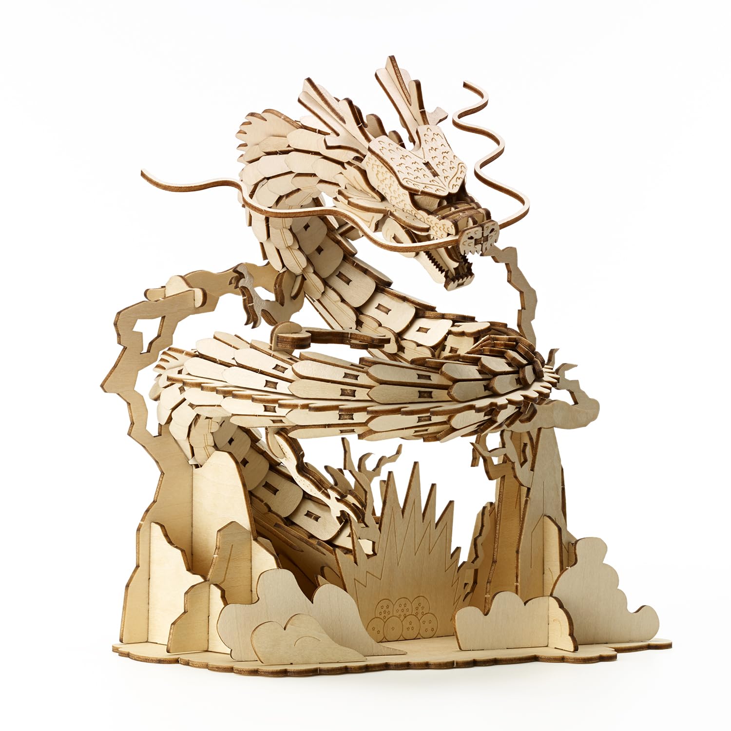 Shenron | ki-gu-mi Dragon Ball 3D Wooden Puzzle [Officially Licensed] No Tools Required / For Advanced Players / 577 Pieces / Finished Size 188 x 135