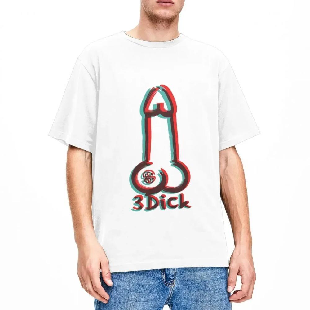 3D Dick Penis Merch Shirt for Men Women Leisure Pure Cotton Tee Shirt Crewneck Short Sleeve Adult Tops