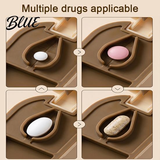 Daily Pills Organizer with Blade Pill Cutter Splitter Moisture-Proof Separate