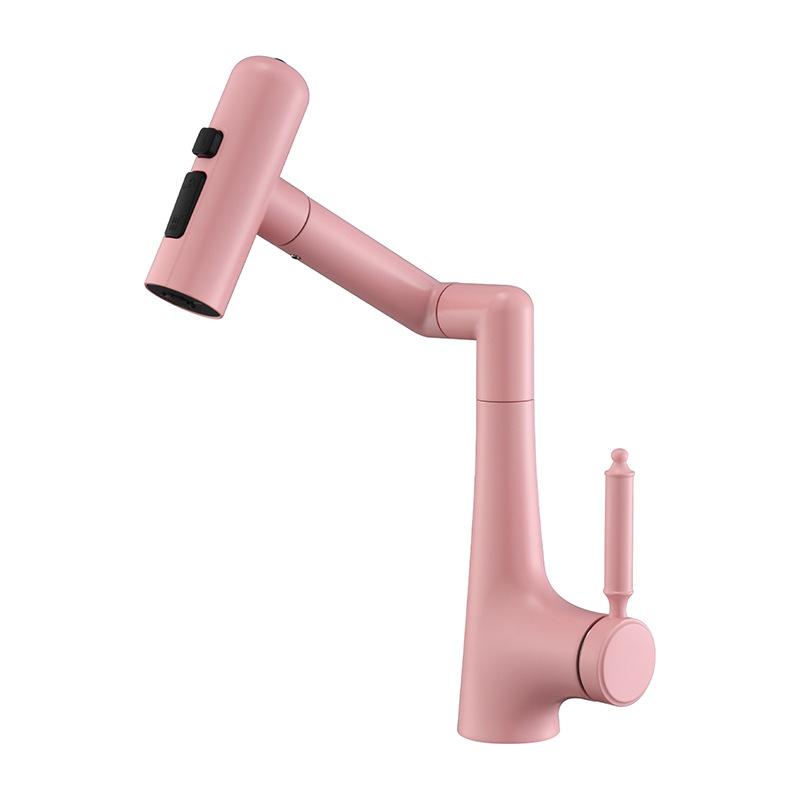 Basin Faucet Hot and Cold Bathroom Sink Multi-Mode Water Outlet Mechanical Arm Rotating Wash Basin Faucet