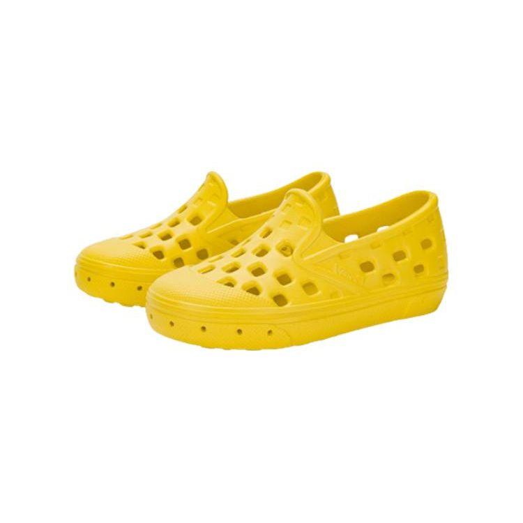 Vans Slip-On Series Trk Breathable Low Top Walking Shoes Baby Shoes Yellow VN0A4UVHBLX