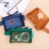 Nueva bolsa retro transparente de malla con cremallera para monedas, organizador de tarjetas de identificación, bolsa portátil para guardar llaves, auriculares, cable de datos, cargador