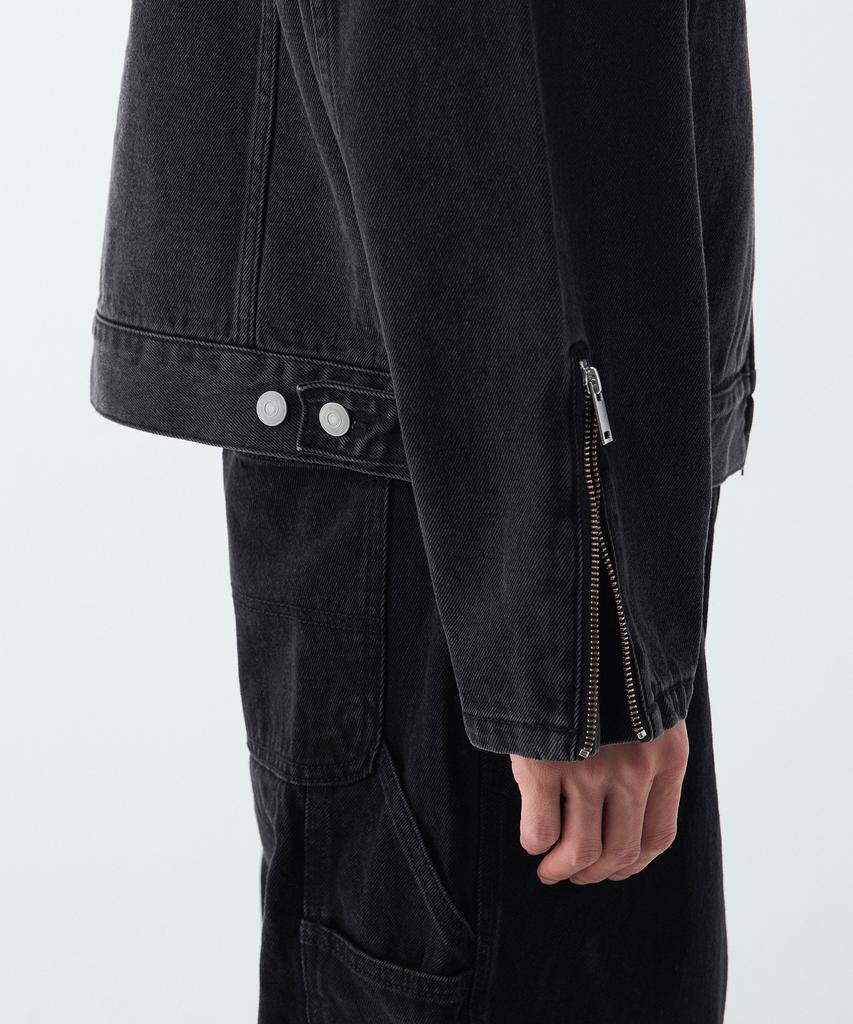 Musinsa Standard Denim Racer Jacket [Washed Black]