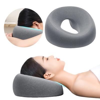 U-Shaped Head Hole Massage Pillow Breathable Memory Foam Headrest Slow-Rebound Front Down Head Cushion Home & Beauty Salon Use