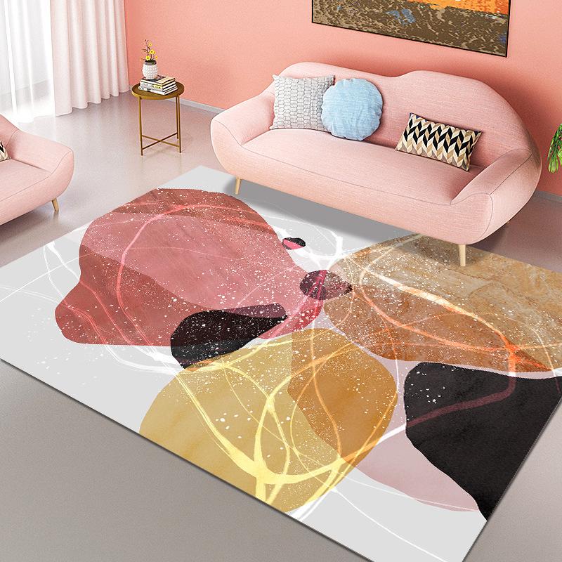 Retro Geometric Style Living Room Carpet Bedroom Bedside Carpet Modern Minimalist Luxury Floor Mat