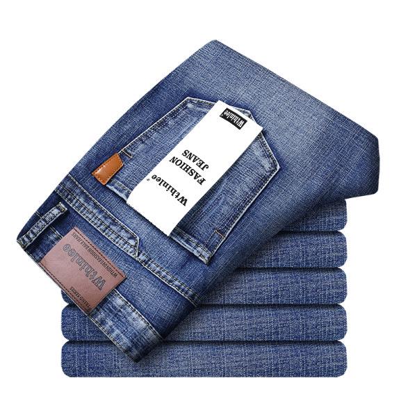 Men's Casual Slim Straight Elastic Jeans - High-Quality, Versatile, Thick Material for Autumn and Winter