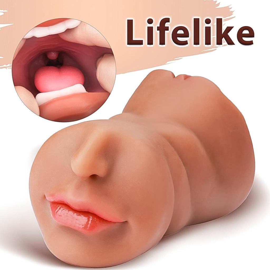 3 In 1 Men's Sex Toys Masturbation Deep Throat Artificial Real Pussy Oral Sex Male Masturbator Oral Sex Realistic Rubber Vagina