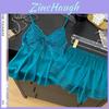 Summer Lace Shorts Sleepwear Set For Women With Elastic Satin Fabric Comfortable Lounge Wear For Home Use