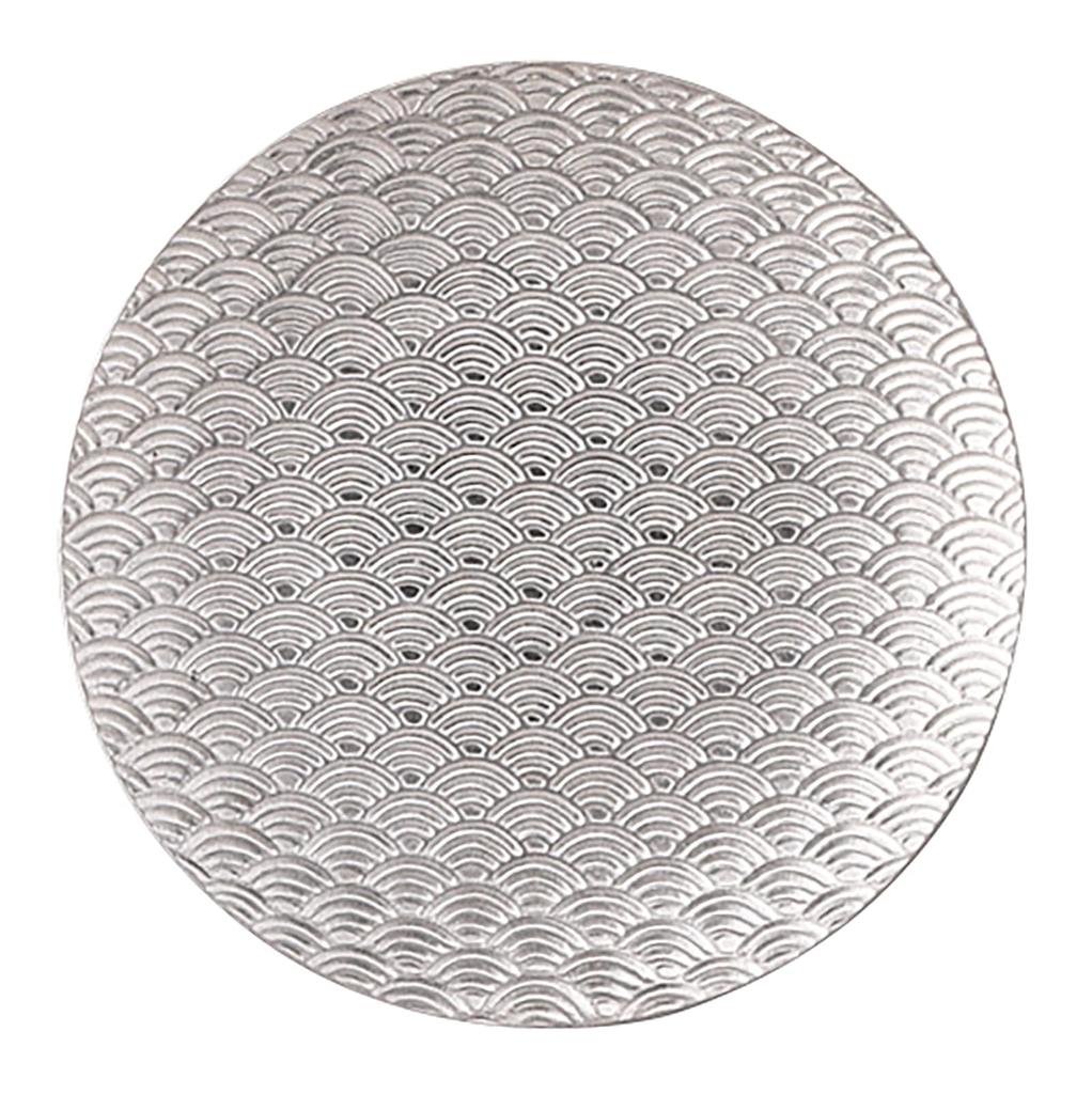 Yamaka Shoten POTTERY Small Diameter 12 X Japanese Mino Made In Seigaiha "ODA Kissho" Plate, 1.5cm, Pattern, Ware, Japan, Pattern, Platinum,