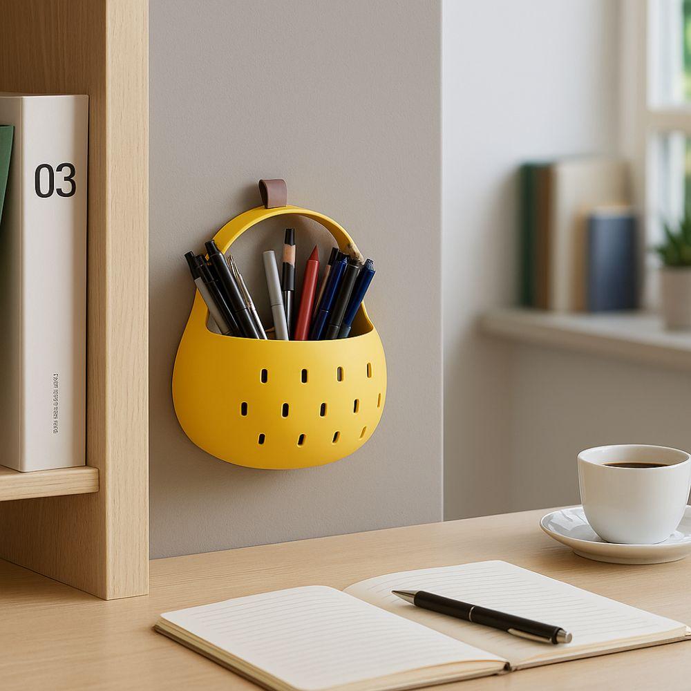 Hollow Out Pear-shaped Cutlery Holder Magnetic Pen Holder Chopsticks Storage Basket  Bathroom