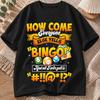 2026 Neues reines Baumwoll-T-Shirt Bingo-Spieler Lustiger Aufdruck Lässig Rundhalsausschnitt Kurzarm Gaming Streetwear Oberteil