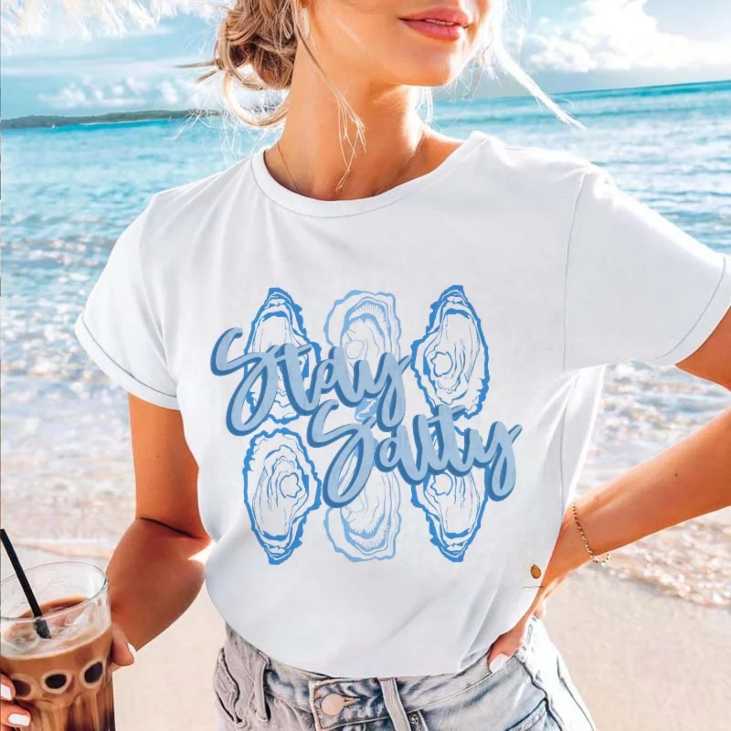 Pattern T-Shirt Summer Printed Clothing Short Sleeve Regular T-Shirt Fun Cartoon Women s Fashion Travel Women s Casual Style Top S