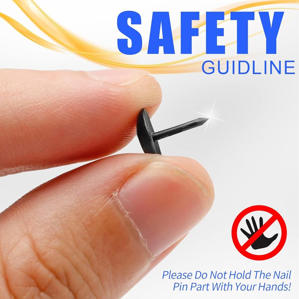 Bivethoi 220 Pcs Black Upholstery Tacks, 1/3 Inch Metal Round Head Thumb Tacks, Upholstery P for Furniture, DIY Project (9 X 13mm)