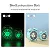 3" 4" Luminous Silent Metal Alarm Clock with Loud Ringtone - Bedside/Desk Use