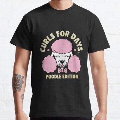 Übergröße S-3XL Locken für Tage Pudel Edition Bedrucktes T-Shirt Herren Tops Mode Kleidung T-Shirts