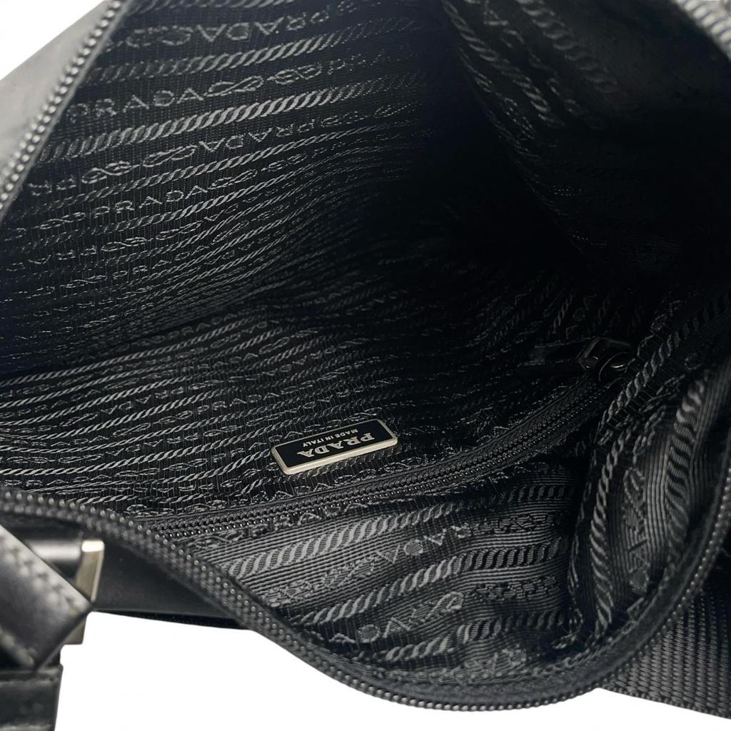 Prada Re-Nylon Triangular Logo Shoulder Bag Nylon Black Women BT0520 Used