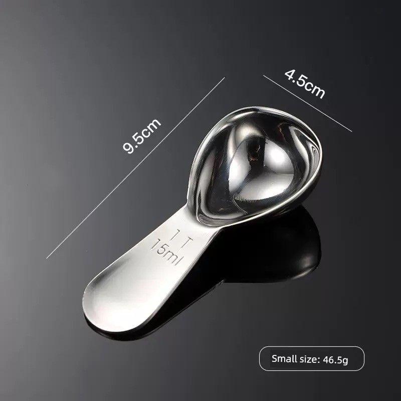 304 Stainless Steel Spoon Coffee Spoon Measuring Spoon Coffee Beans Coffee Powder Measuring Spoon Can Be Used to Measure 15g Accurately 304 Natural Coffee Bean Measuring Cup [15ml]