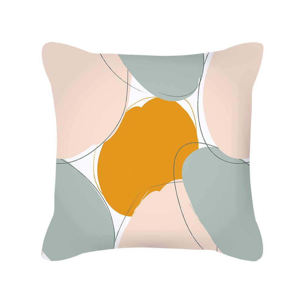 Nordic Morandi Color Geometric Abstract Peach Skin Pillowcase Cushion New Home