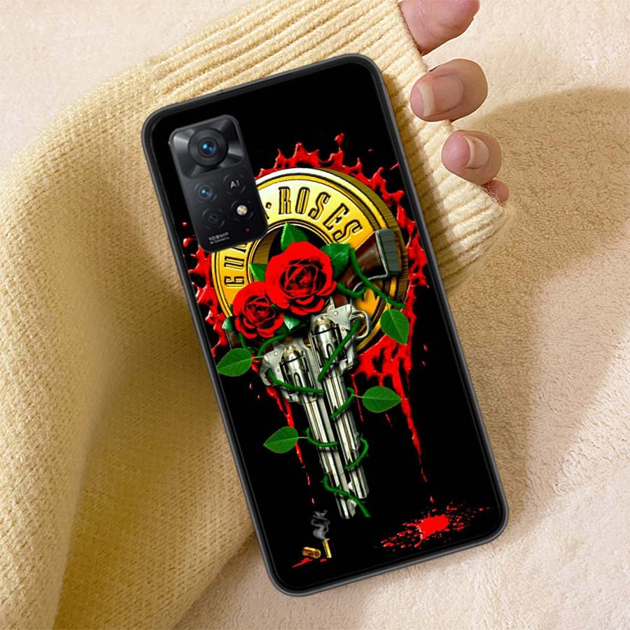 

Guns N Roses Phone Case For Redmi 13C 14C Note 14 13 Pro Plus 5G Clear Capa 12 12C 10A 10C 10 9A 9C 9T 9 8 Pro Cover TPU Shell C Redmi Note 13 5G