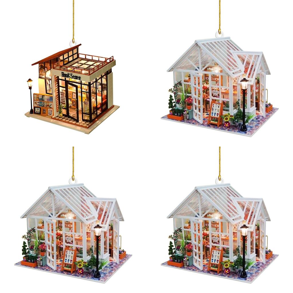 Acryl Auto Interieur Decoratie Met Boekenkast Ontwerp Voor Kerstcadeau Ideeën