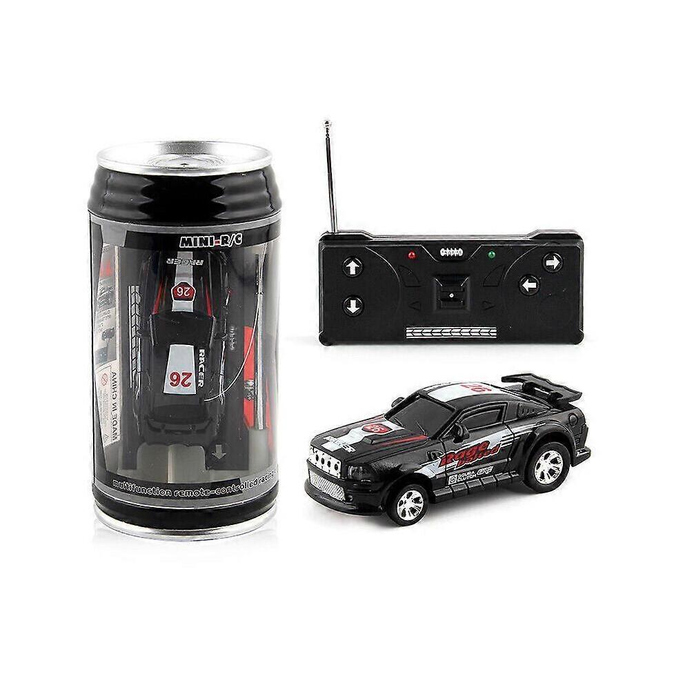 (Black) Mini Coke Can Car Speed RC Radio Remote Control Micro Racing Car-Kids Toys Gifts