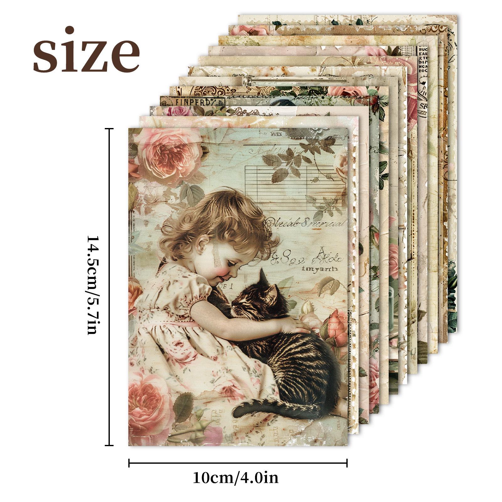 

12 Sheets Of Medieval British Style Romantic Capital Theme Material Paper French Romantic Retro Handbook Background Backing Paper