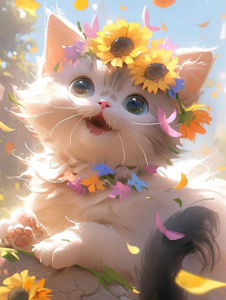 Full Diamond Embroidery Cat Animal New Collection Kits Art Diamond Painting Sunflower Mosaic Home Decoration