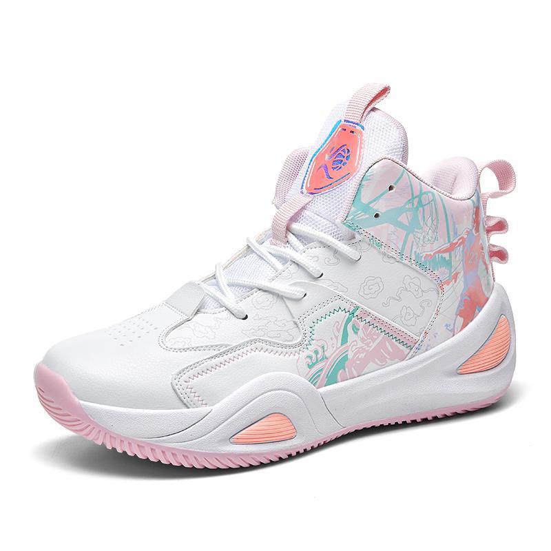 

2025 new youth thick-soled non-slip mandarin duck basketball shoes, the same shock-absorbing and wear-resistant casual sports shoes for men and women 35