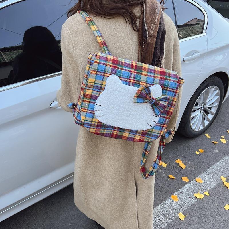 Einfache und niedliche lässige Rucksacktasche für Studenten im Unterricht, Damen 2025 Winter neue Tragetasche mit großer Kapazität