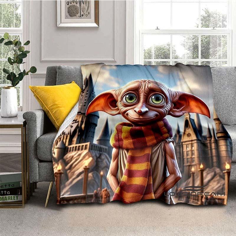 Dobby the House-Elf Cartoon Blanket — 3D-Printed Harry Potter Throw Blanket for Sofas, Beds, Cars, Living Rooms, and Bedrooms
