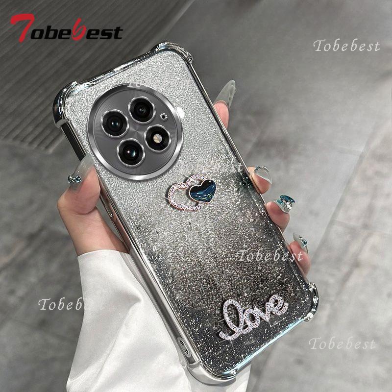 3D Love Shockproof Glitter Plating Bead Bracelet Case for OnePlus 13 13T 12 11 ACE 5 3 2 Pro Silicone Cover