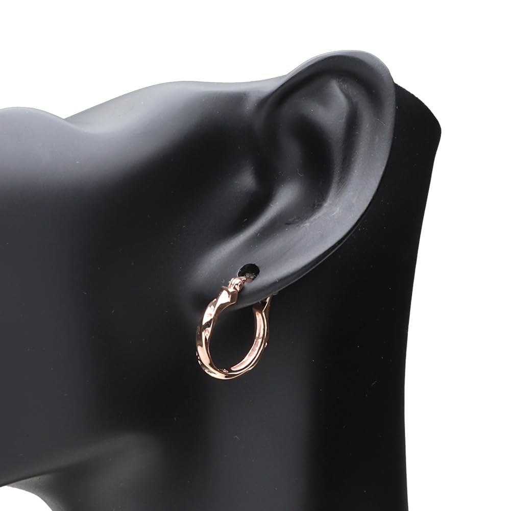 Cercei rotunzi cu model japonez, flori de cireș, argint 925, placat cu aur roz e0671 [Cenote] [Accesorii din argint]