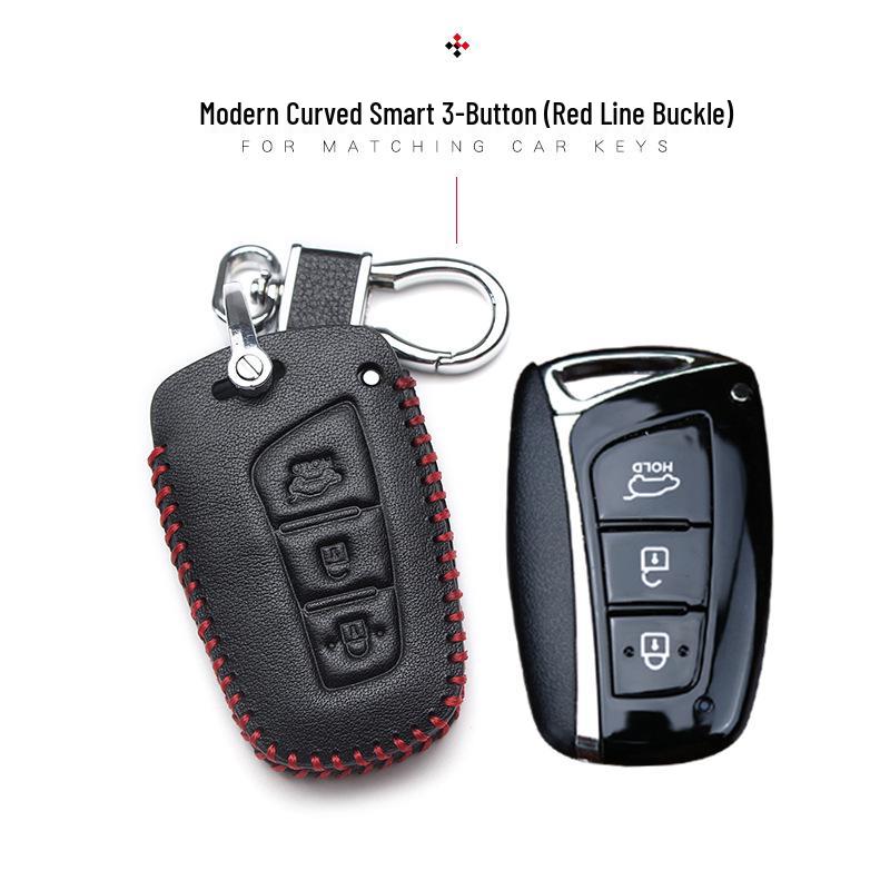 Hyundai Genuine Leather Key Case for Santa Fe, ix35, Mistra, Elantra, Reina, Veloster, Sonata