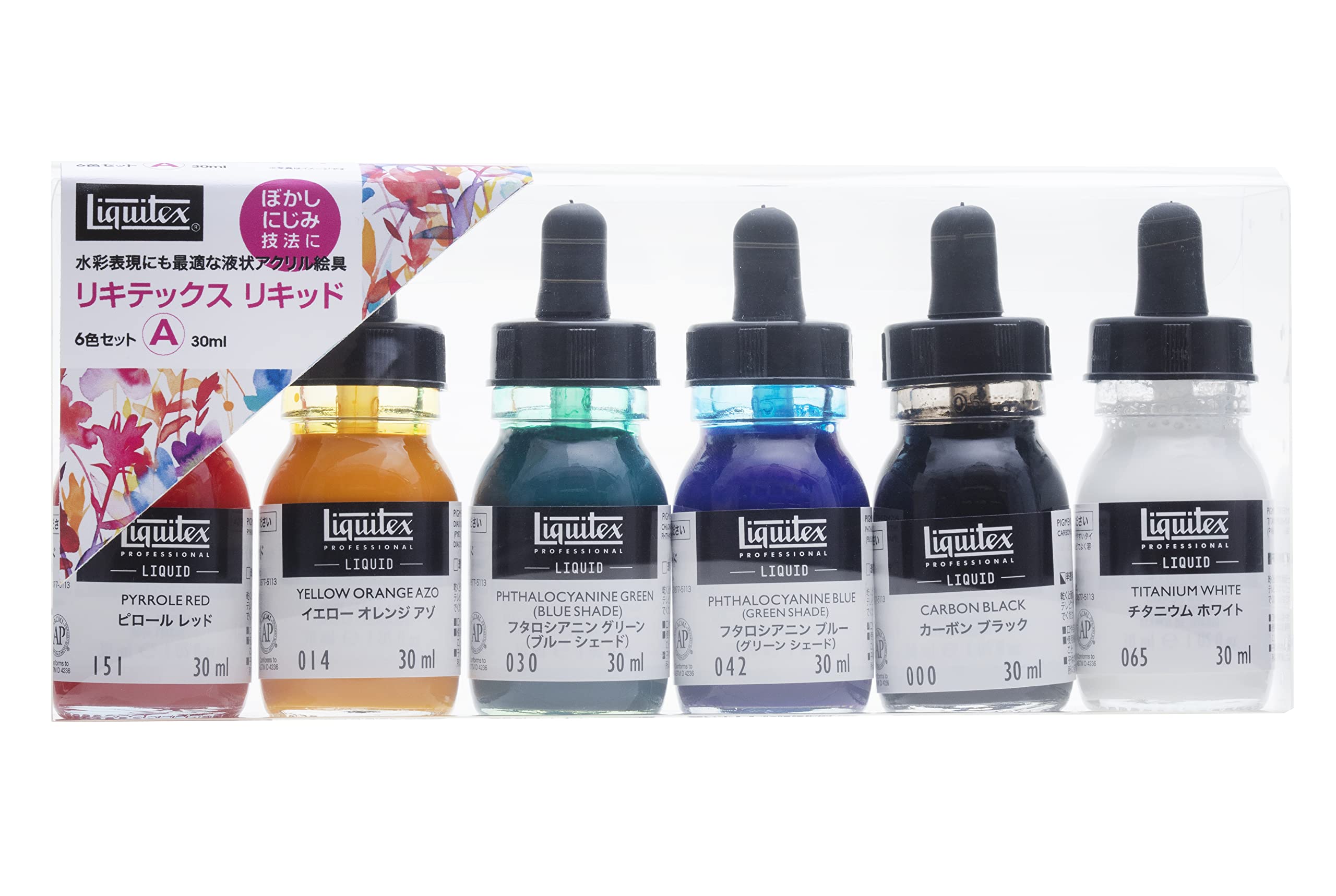 

Liquitex Acrylic Liquid Paint, 6-Color Set, Set A, 30ml