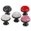 Aluminum Alloy Door Knobs Black Rhinestone Mushroom Shape Creative Pull Handle Cabinet Drawer Cupboard Shining Alloy Knobs