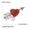 Valentine's Day Romantic Rhinestone Heart Brooches for Women Pearl Love Pins Banquet Party Backpack Gifts Jewelry Accessories