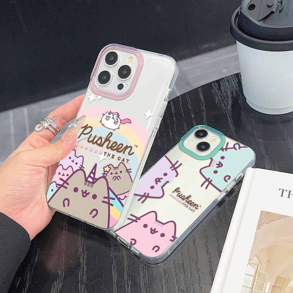 HOT Cartoon donuts P-Pusheens Cat Phone Case For Samsung Galaxy S26 S25 S24 S23 S22 S21 FE Note20 Note10 Edge Plus Ultra Lite 5G
