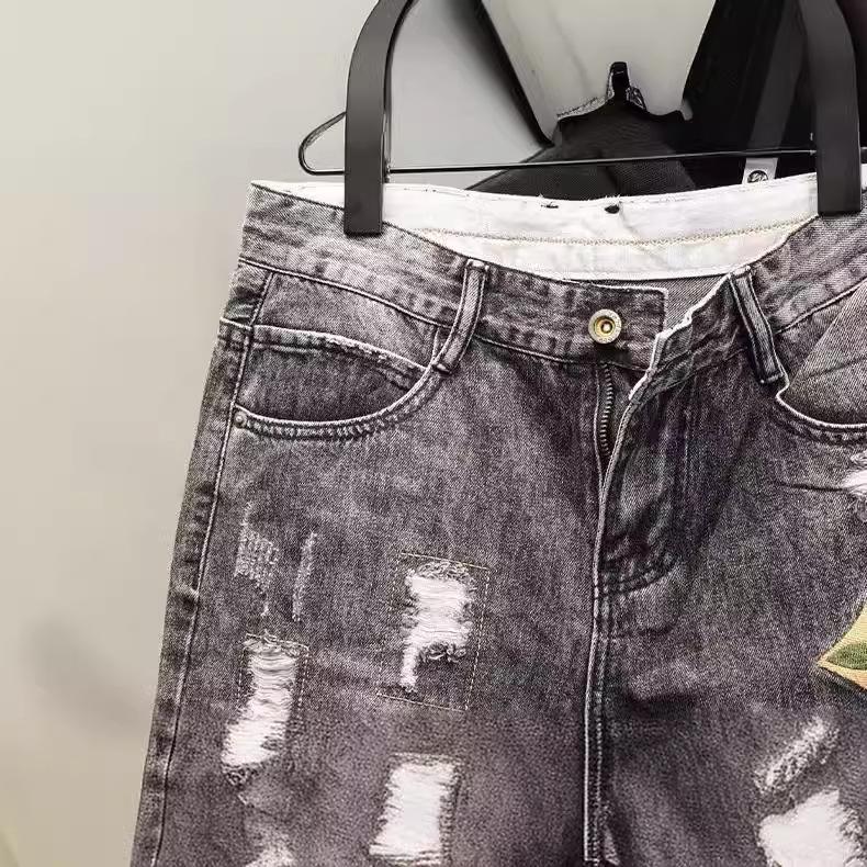 Pánské trendy džínové ležérní volné letní šortky