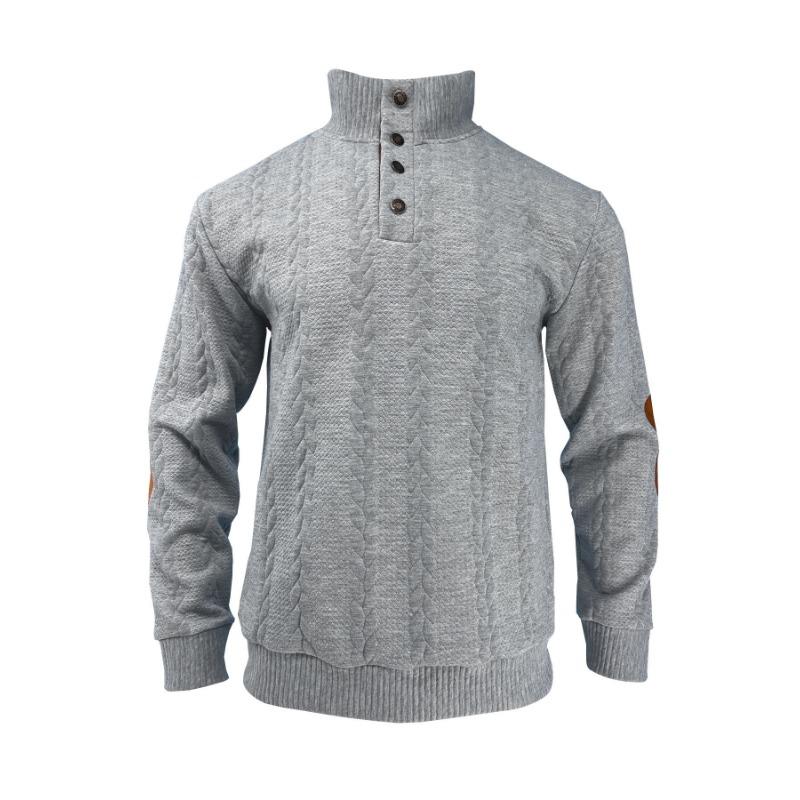 TEMU Trendy Fashion New Jacquard Buckle Henry Spring and Autumn Long-sleeved Cloth Embroidered Sweater