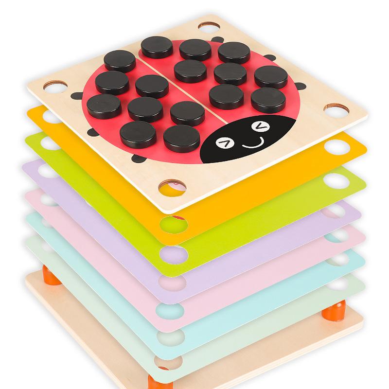 Beetle Memory Chess 3-6 Years Old Concentration Logical Thinking Training, Puzzle Parent-child Table Game Wooden Toy